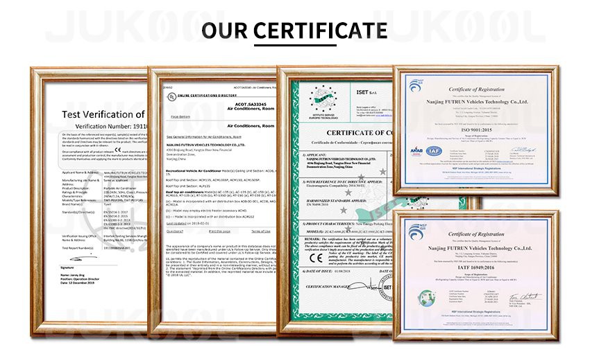 Certificates of Camping Tent Air Conditioner Certificates of Camping Tent Air Conditioner